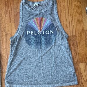 Peloton Gray Muscle Tee with Colorful Graphic
